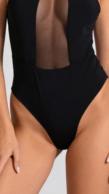 Celeste Sheer Mesh Bodysuit with Molded Cups