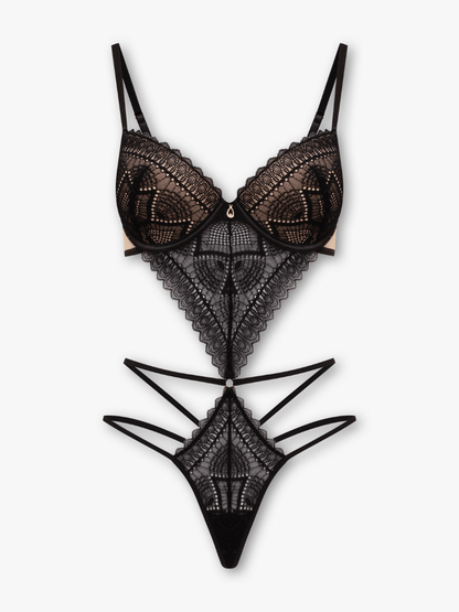 Cassa Lace Bodysuit with Push-Up Cups