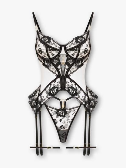 Celeste Underwire Bustier Set with Padlock Charms