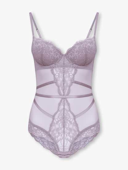Celia Push-Up Bodysuit with Floral Embroidery