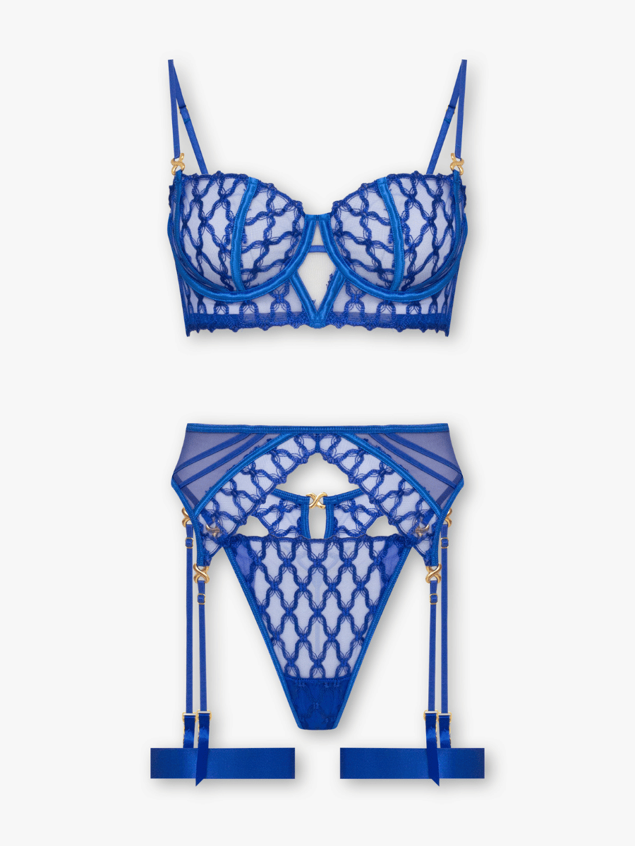 Ceryn 2-Piece Embroidered Set in Blue