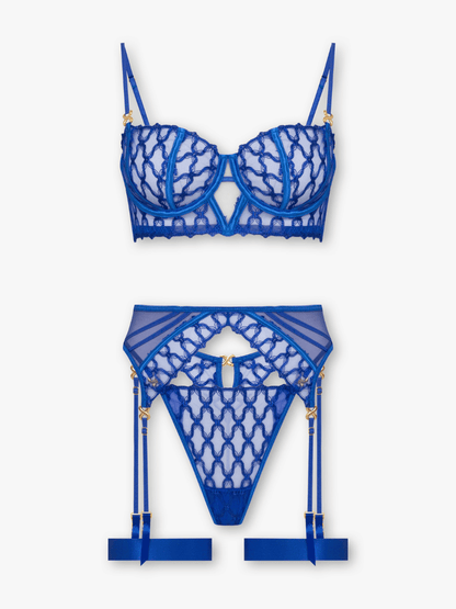 Ceryn 2-Piece Embroidered Set in Blue