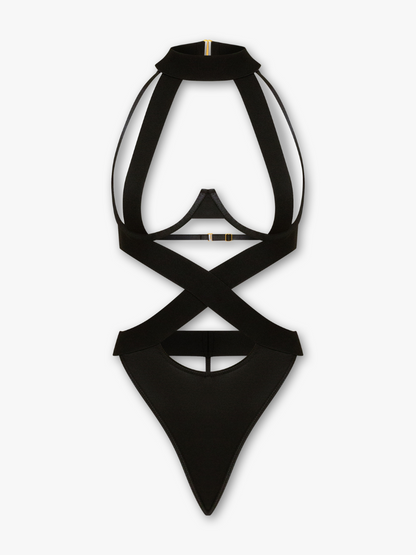 Micha Bodysuit with Silk Straps and Boning Detail