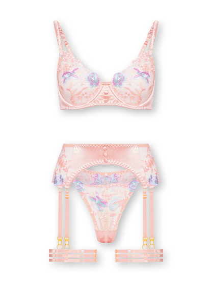 Naya 3-Piece Push-Up Set with Garter Belt