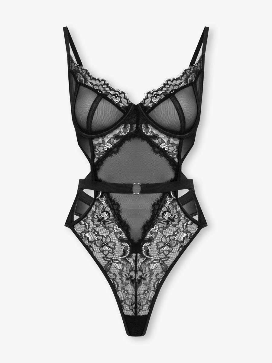 Renèe Sheer Mesh Bodysuit with Gloves
