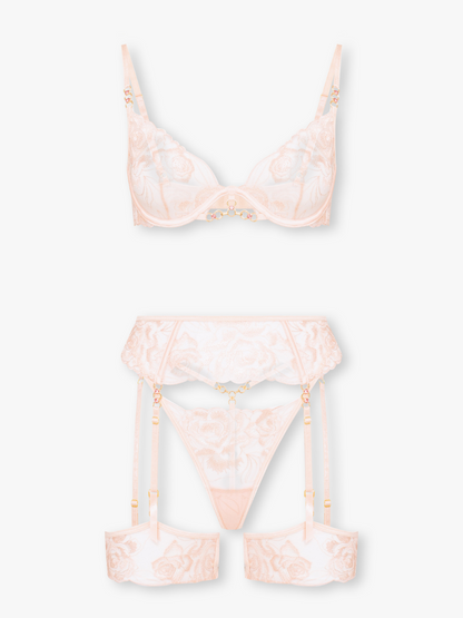 Rosalia 3-Piece Lace Set with Gold Chain Details